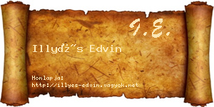 Illyés Edvin névjegykártya